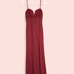 Emerald Sundae Strapless Burgundy Dress